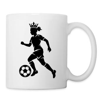 Silhouette féminine de football - Mug blanc - blanc - Droite