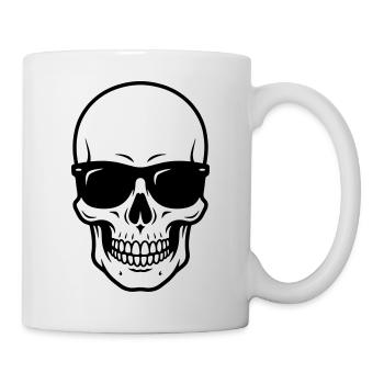 Cooler Badass Schädel mit Sonnenbrille - Tasse - Weiß - Rechts