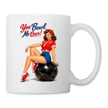 Retro Bowling Pin-Up: You Bowl Me Over! - Mug - white - Right