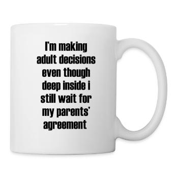 Ironic funny life inscription - Mug - white - Right