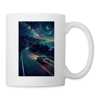 Midnight Coastal Road Trip Retro Adventure - Mug - white - Right