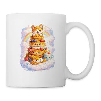 Kawaii Corgi Pancake Paradise - Mug - white - Right
