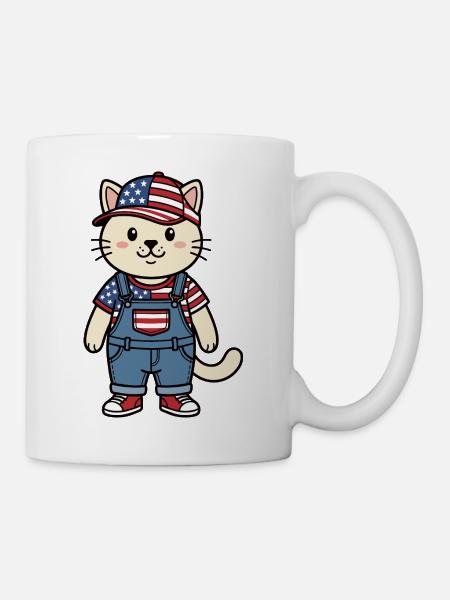 Amerika-Katze - Tasse - Weiß