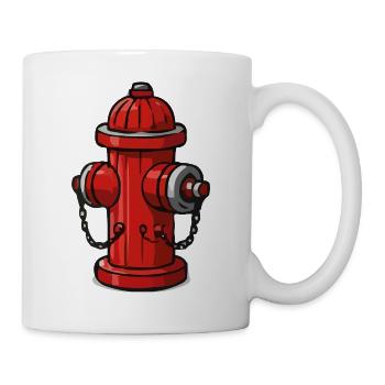 Bouche d’incendie de dessin animé avec chaînes - Mug blanc - blanc - Droite