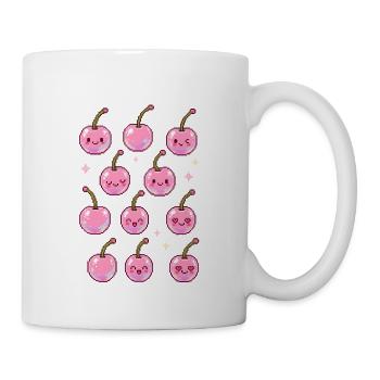 Kawaii cherries in pink - Mug - white - Right