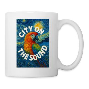 Vibrant_Macaw_Amidst_Swirling_Post-Impressionis - Mug blanc - blanc - Droite