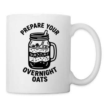 Overnight Oats Haferflocken vorbereiten Meal Prep - Tasse - Weiß - Rechts