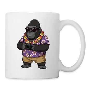Gorilla Fotograf Hawaii-Look - Tasse - Weiß - Rechts
