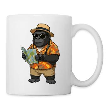 Voyageur Gorille en chemise hawaïenne - Mug blanc - blanc - Droite