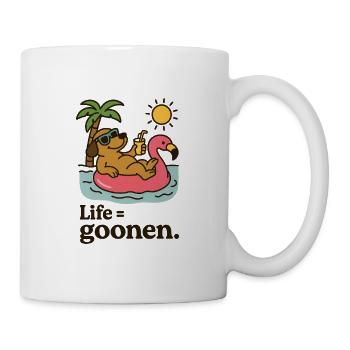 Sunbathing Dog on Flamingo Float - Mug - white - Right