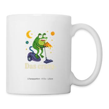 Das verrückte Frosch-Pizza im All - Tasse - Weiß - Rechts