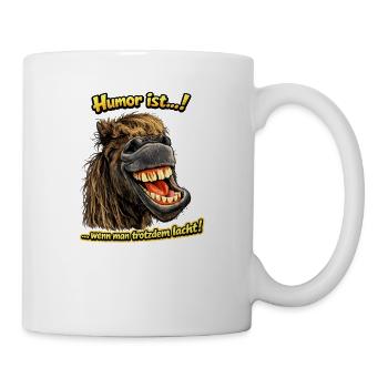 Lachendes Pferd mit Grinsen - Tasse - Weiß - Rechts