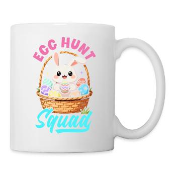 Joyeuse Pâques, douce chasse aux œufs du lapin, œufs de Pâques - Mug blanc - blanc - Droite