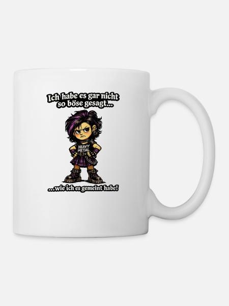 Punk-Mädchen Heavy-Metal Ironie - Tasse - Weiß