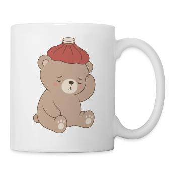 Ours triste avec bouillotte - Mug blanc - blanc - Droite