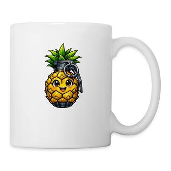 Ananas-Granatapfel Kawaii - Tasse - Weiß - Rechts