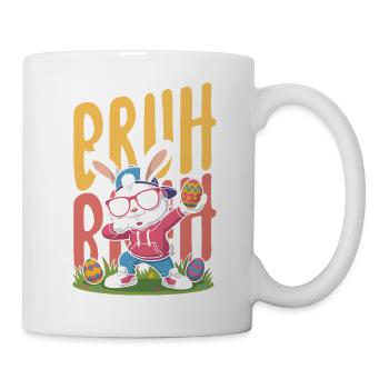 Joyeuse Pâques, douce chasse aux œufs du lapin, œufs de Pâques - Mug blanc - blanc - Droite
