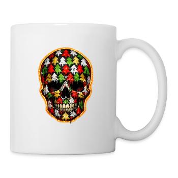 Totenkopf mit Tannenbaummotiv . 1 - Tasse - Weiß - Rechts