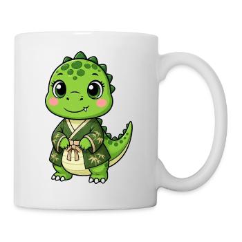 Mignon Dino T-Rex Kimono Japon Comic Kawaii - Mug blanc - blanc - Droite