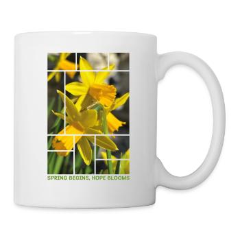 Spring Begins, Hope Blooms – Daffodil Spring Desig - Mug - white - Right