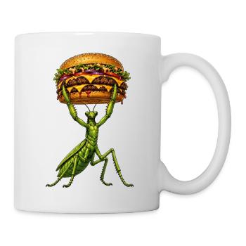 Comic Burger de l’Haltérophilie Mante Religieuse - Mug blanc - blanc - Droite