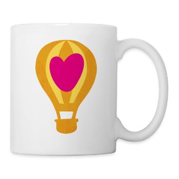 Balloon Balloon Ride Heart Stripe Holiday Summer - Mug - white - Right
