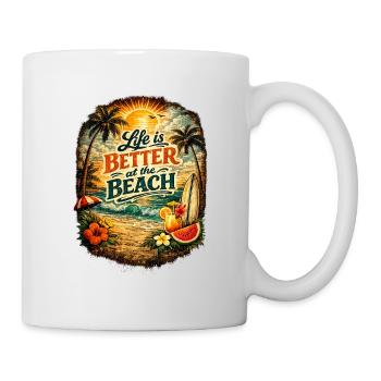 Life is better on the beach - Mug - white - Right