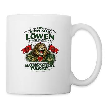 Löwe und marokkanische Pässe - Tasse - Weiß - Rechts