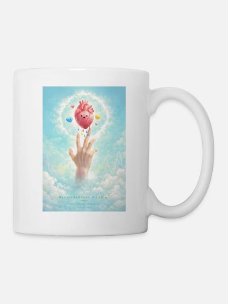 Herzballon im Himmel - Tasse - Weiß
