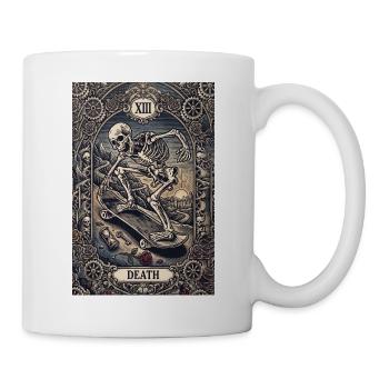 Tod auf Skateboard-Tarot-Skelett - Tasse - Weiß - Rechts