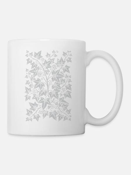 Englisches Efeu-Blumenmuster - Tasse - Weiß