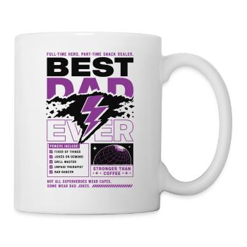 Best Dad Ever Superhero Style - Tasse - Weiß - Rechts