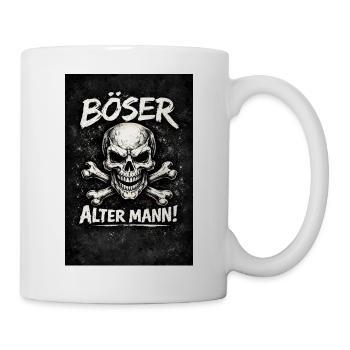Böser Alter Mann Skull - Tasse - Weiß - Rechts
