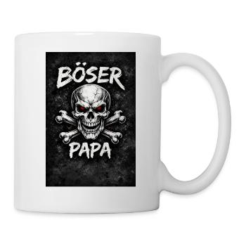 Böser Papa Schädel mit Knochen - Tasse - Weiß - Rechts