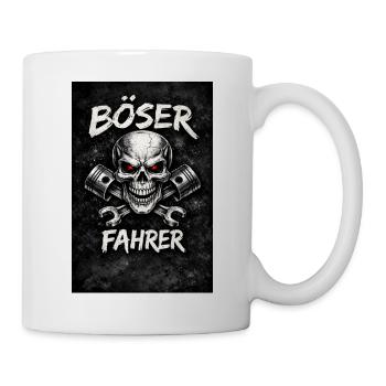 Böser Fahrer Skull - Tasse - Weiß - Rechts