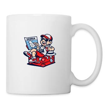 Souvenir de design de voyage en Serbie : vacances dans les Balkans - Mug blanc - blanc - Droite
