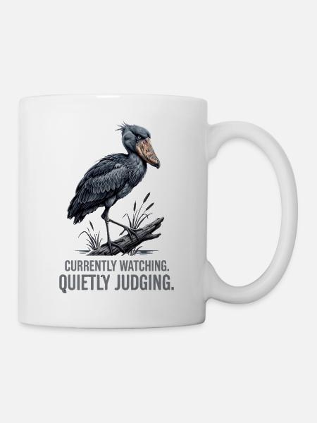 Schuhschnabelstorch Wächter Illustration - Tasse - Weiß