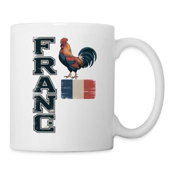 Frankreich Vintage Flagge - Tasse - Weiß - Rechts