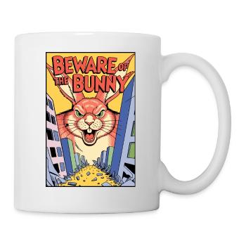 Avertissement concernant la bande dessinée du lapin - Mug blanc - blanc - Droite
