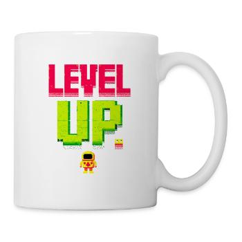 Level Up Pixelheld Retro - Tasse - Weiß - Rechts
