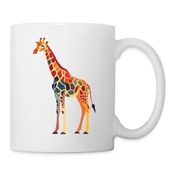 Mosaic giraffe in rainbow style - Mug - white - Right