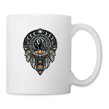 Mandala de la Danse Lunaire avec Plume de Lotus - Mug blanc - blanc - Droite