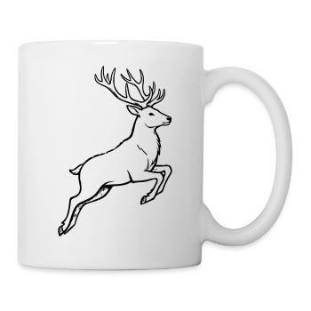 Hirsch Geweih Jäger Jagdverein Waldläufer Natur - Tasse - Weiß - Rechts