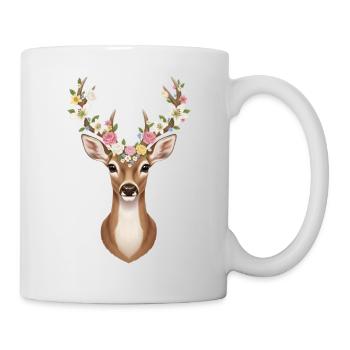 Hirsch - Tasse - Weiß - Rechts