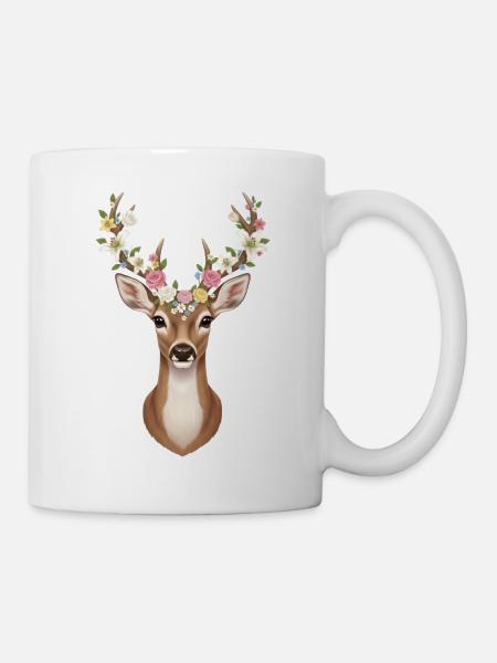 Hirsch - Tasse - Weiß