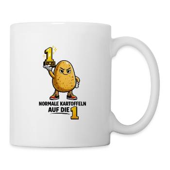 Normale Kartoffeln auf die 1 Fußball - Tasse - Weiß - Rechts