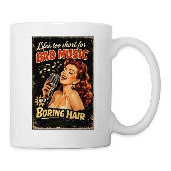 Chanteur rétro Pin-Up : Chemise Rockabilly Music - Mug blanc - blanc - Droite