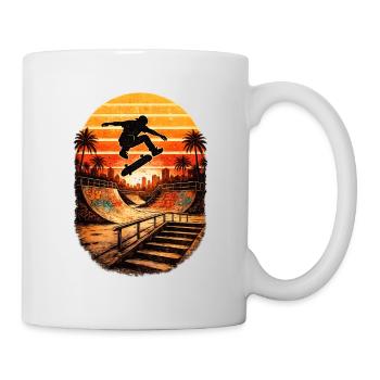 Sunset Skateboarder im Urban Bowl - Tasse - Weiß - Rechts