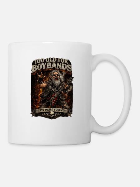 Trop vieux pour les boys bands – Heavy Metal pour toujours - Mug blanc - blanc