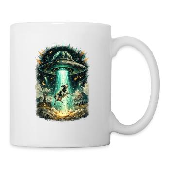 UFO Abduction: Hound in Beam - Mug - white - Right